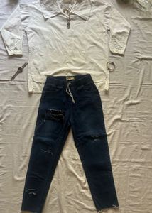 Distressed Dark Wash Jeans