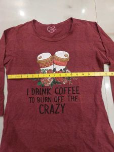 Maroon Graphic Print Tunic Top
