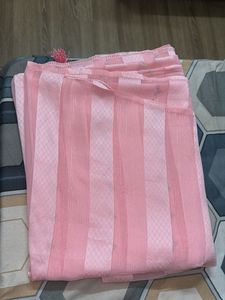Elegant Pink Striped Saree