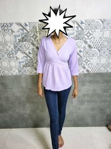 Stylish Lavender Peplum Top