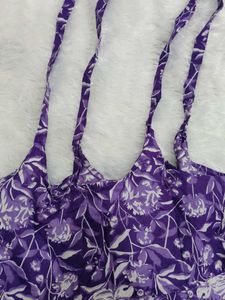 Purple Floral Tie-Strap Top
