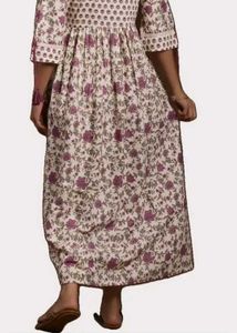Floral Cotton Kurta/ethnic dress with Tassel