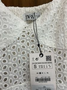 Zara Chic White Broderie Anglaise Mini Dress