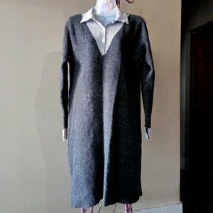 Stylish Knit Shirt Dress
