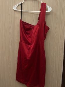 Red One-Shoulder Cocktail Dress