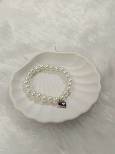 Pearl Bracelet with Heart Charm