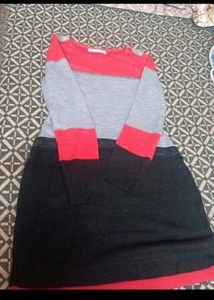 Red And Black Long Top