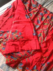Red Floral Saree