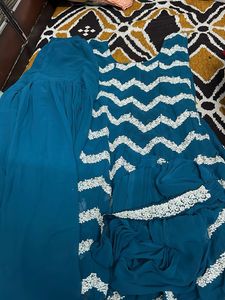 Teal Embroidered Kurta Set