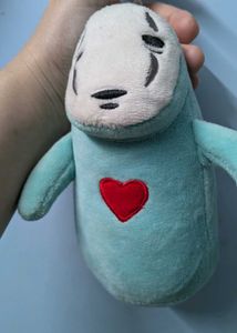 No Face Plush Keychain Aqua Blue