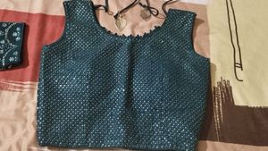 Elegant Blue &amp; Gold Embellished Lehenga Set