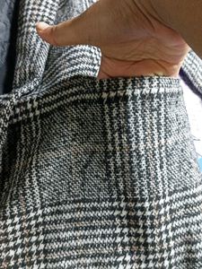 Black And White Long Over Coat