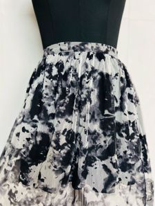 Abstract Print High-Low Skirt