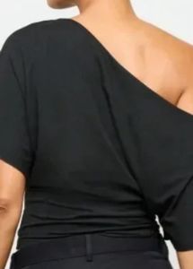 Chic One Shoulder Black Top