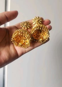 Gold Tone Jhumka Earrings