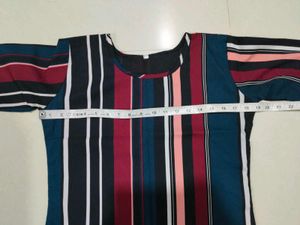 Chic Striped Short Sleeve Dress