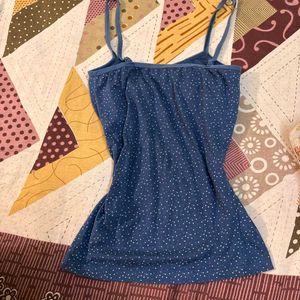Y2K Cute Navy Star Print Camisole Top
