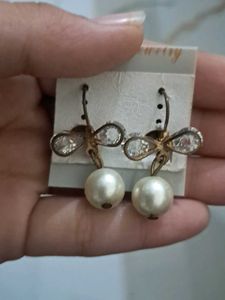 Pearl Bow Earrings