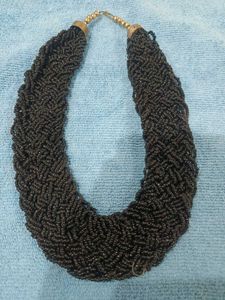 Chunky Black Beaded Necklace