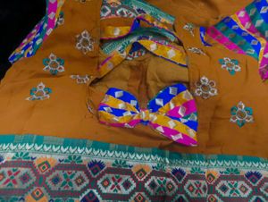 Embroidered Mustard Saree
