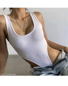 Peach Ribbed Bodysuit