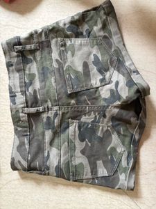 Smocked Off-Shoulder Top &amp; Camo Shorts Set