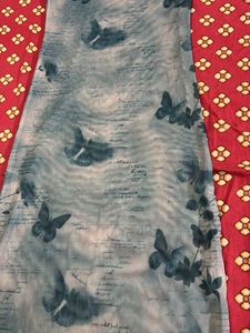 Butterfly Print Mesh Dress