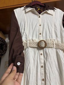 🆕 Chic Sleeveless Kurta Set with Belt