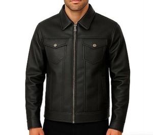 Men's Classic Black faux Leather Jacket