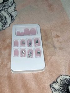 Elegant Press-On Nails with Gems