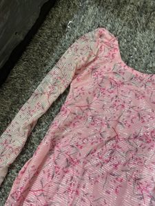 Pink Floral Kurta Set