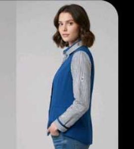 Blue Vest with Striped Shirt