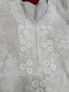 Elegant White  Kurta Set