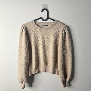 Textured Crew Neck Sweatshirt