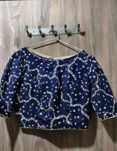 Stunning Blue Sequined Blouse