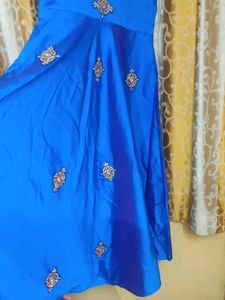 Royal Blue Embroidered Ethnic Gown