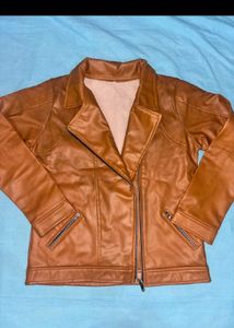 Classic Brown Faux Leather Moto Jacket