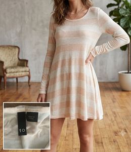 Striped Long Sleeve Knit Top/Dress
