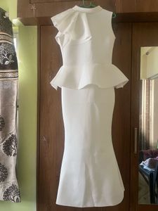 Elegant White Peplum Dress
