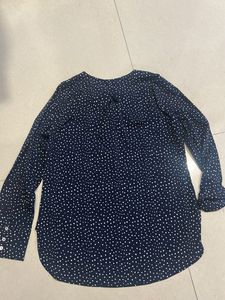 Navy Blue Polka Dot Top