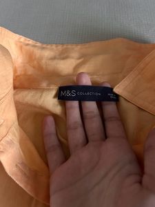 Peach Button-Up Midi Dress