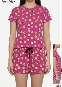 Cute Donut Print Pajama Set