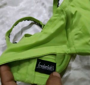 Neon Green Lace Bra