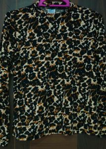 leopard Print Long Sleeve Top