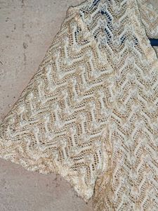 Sheer Knit Chevron Pattern Top