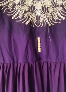 Beautiful Purple Embroidered Gown