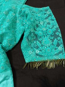 Aqua Blue Heavy Silk Gown