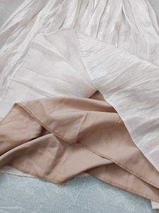 Pleated Midi Skirt in Beige