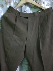 Olive Green Pleated Trousers