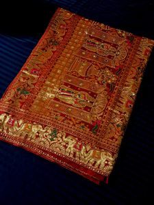 Exquisite maroon Embroidered Banarasi Silk Saree